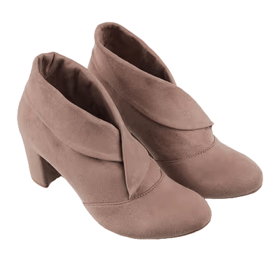 O&E Collar Style Block High Heel Boots for Women - Tan and Brown Corporate Casuals - All Season Formal Footwear