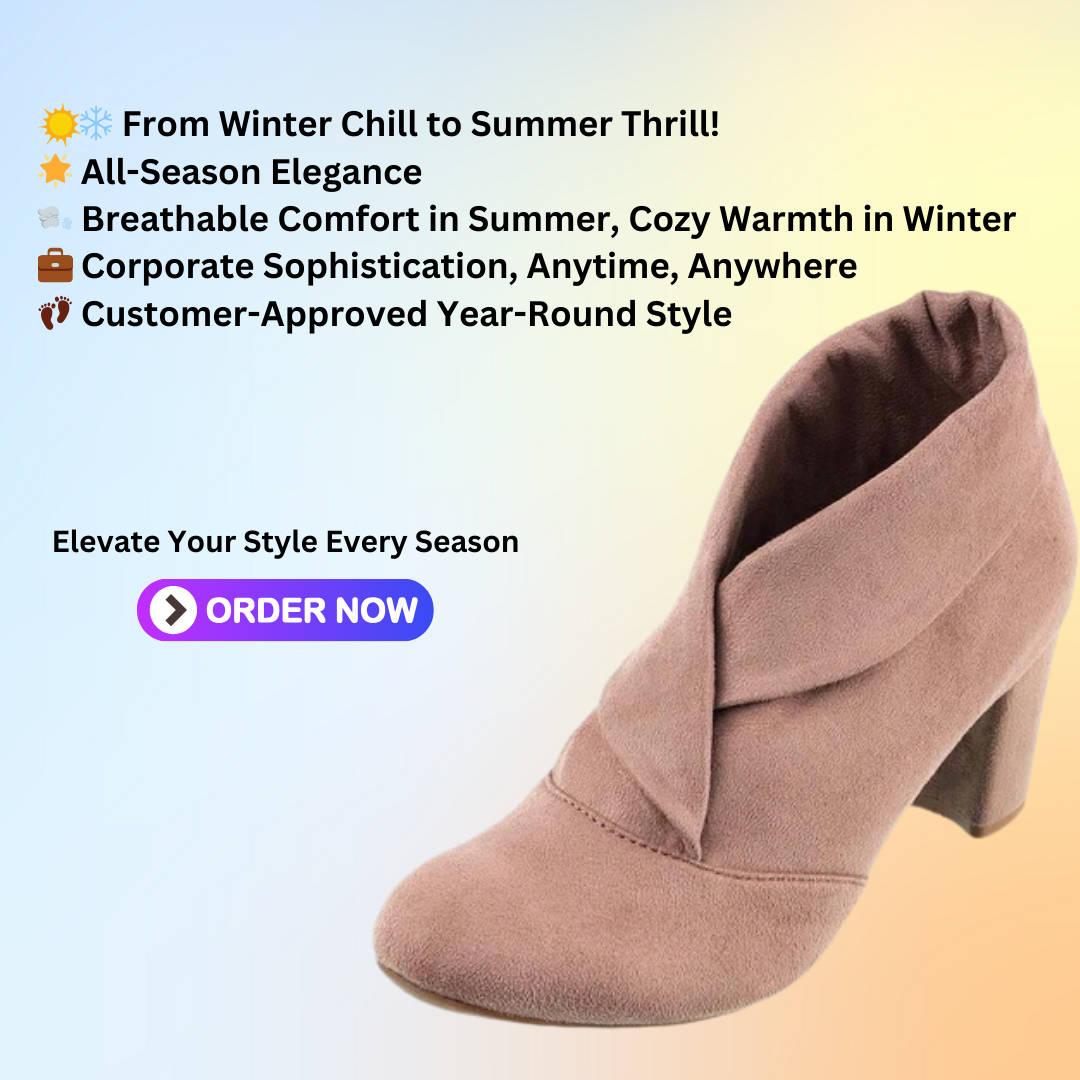 O&E Collar Style Block High Heel Boots for Women - Tan and Brown Corporate Casuals - All Season Formal Footwear